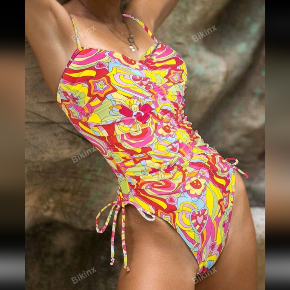 Vibrant Multicolor Swimsuit Inspired By Barbie Size Large